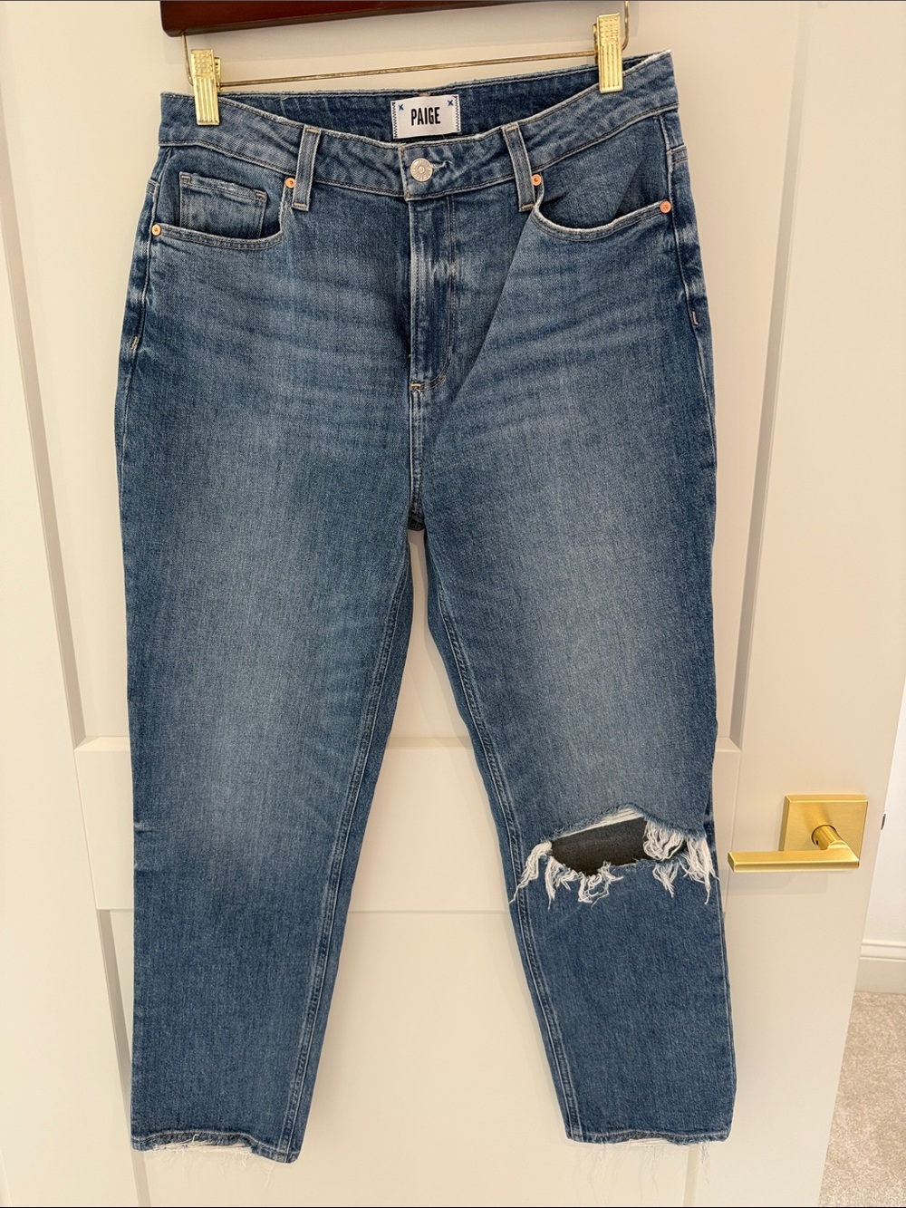 PAIGE Stella Women's Medium Blue Distressed Jeans